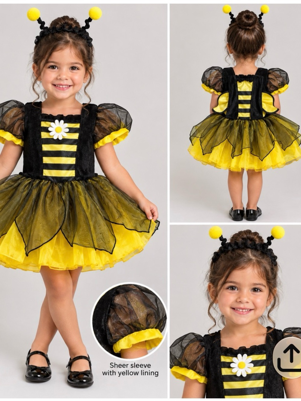 Bumble Bee Kids Yellow & Black Bee Dress-Up Costume for Kids brand new with tags